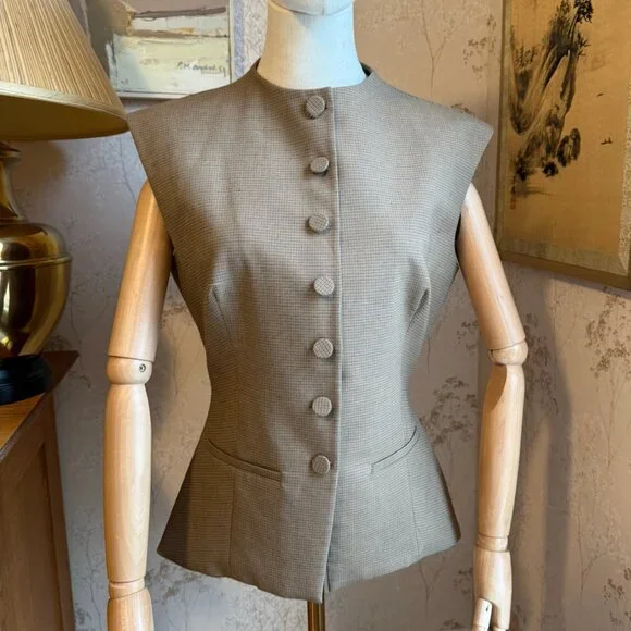 ZARA BUTTONED PLAID TOP - Picture 2 of 10